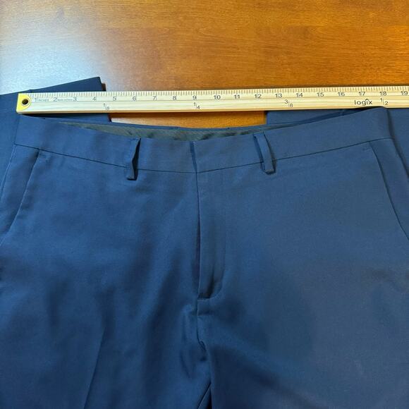 Kenneth Cole Reaction Men's Blue Flat-Front Straight Leg Dress Pants Size 36x30 - Picture 7 of 9
